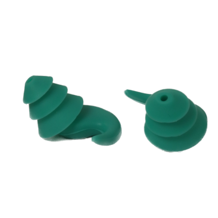 Tapones para los oídos de silicona color verde
